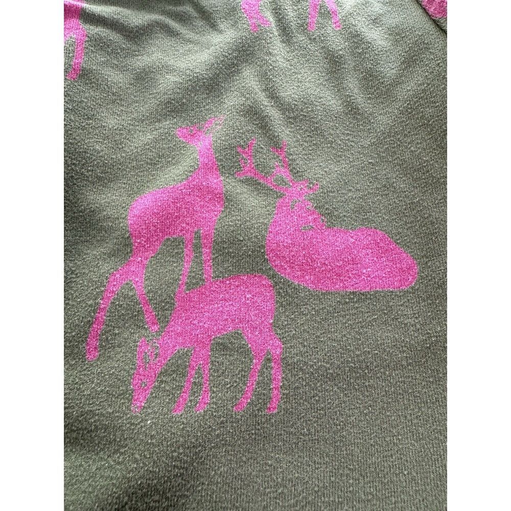 Boden Womens US‎ 4 Oh Deer Jersey Dress Midi Knit Printed Novelty Green Pink - Picture 5 of 7